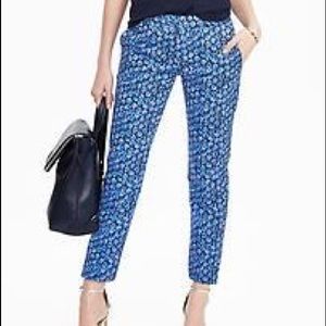 Avery Pant cotton blue navy abstract